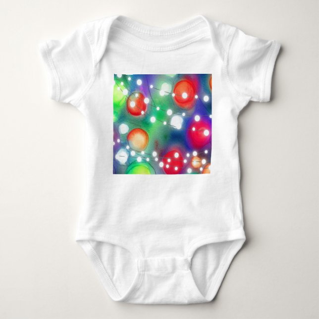 Christmas Lights Baby Bodysuit (Front)