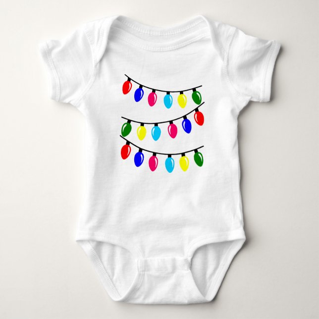 Christmas Lights Baby Bodysuit (Front)