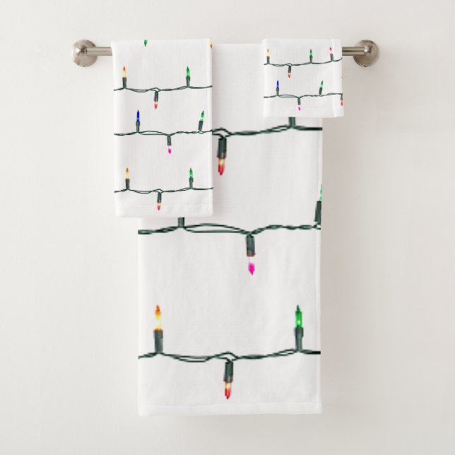 Christmas lights   bath towel set (Insitu)