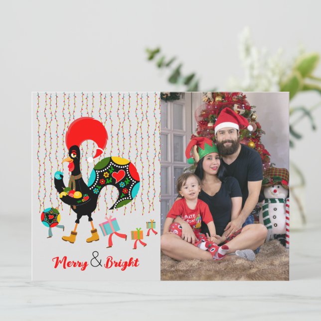 Christmas lights, baubles, presents and Rooster (Standing Front)