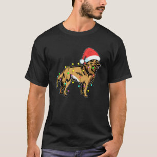 Christmas Lights Belgian Tervuren Dog Lover Funny T-Shirt