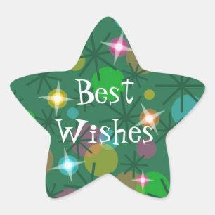 Christmas Lights 'Best Wishes' sticker star