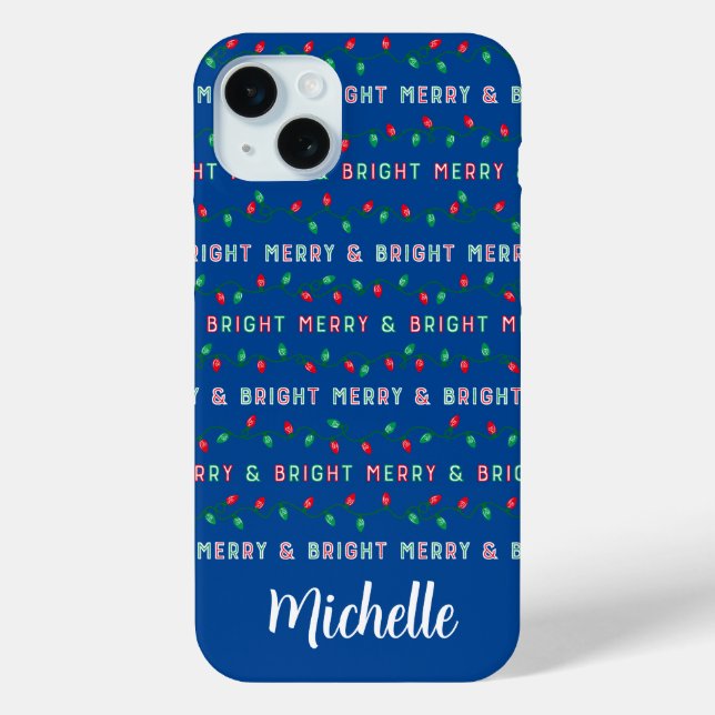 Christmas Lights Blue Case-Mate iPhone Case (Back)