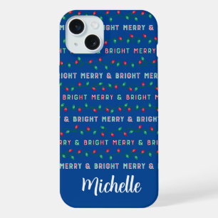Christmas Lights Blue iPhone 15 Plus Case