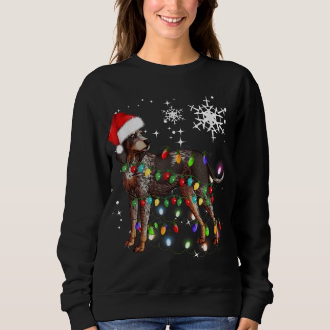 Christmas Lights Bluetick Coonhound Dog Sweatshirt (Front)