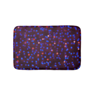 Christmas lights, blurred, festive background. bath mat