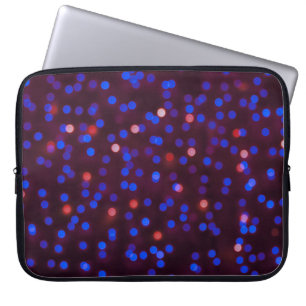 Christmas lights, blurred, festive background. laptop sleeve
