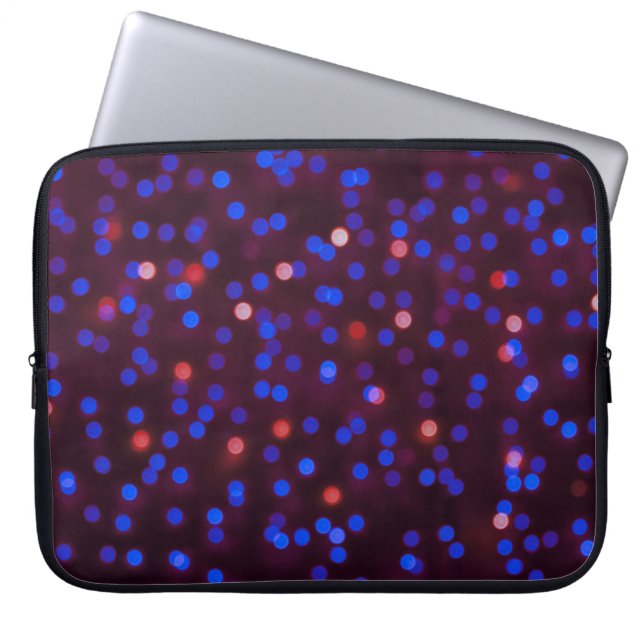Christmas lights, blurred, festive background. laptop sleeve (Front)