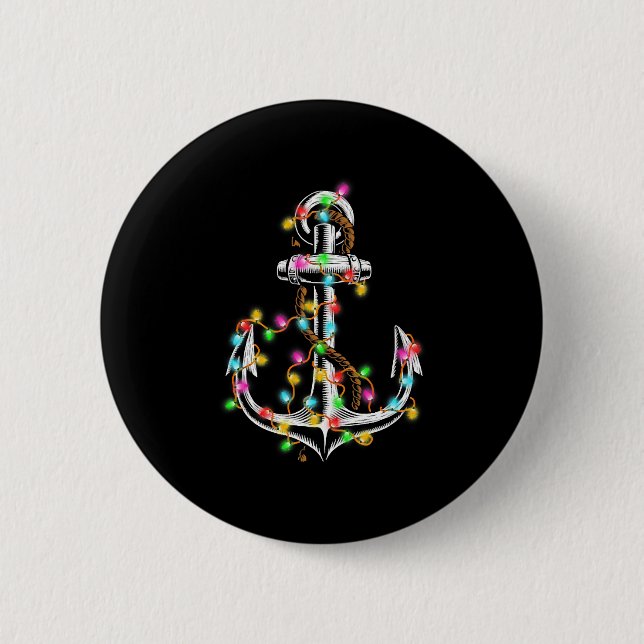 Christmas Lights Boating Sailing Cruise Boat Gif 6 Cm Round Badge (Front)
