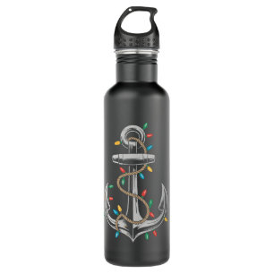 Christmas Lights Boating Sailing Cruise Boat Gifts 710 Ml Water Bottle