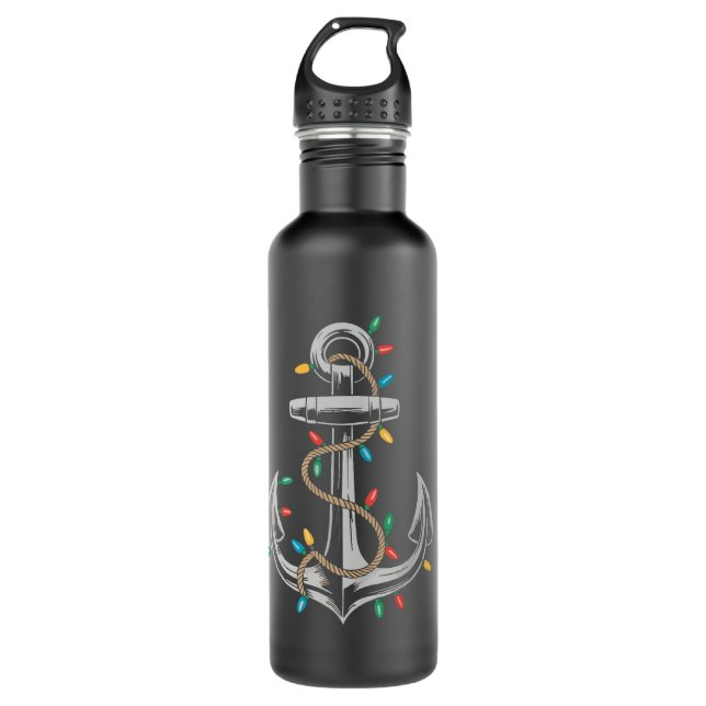 Christmas Lights Boating Sailing Cruise Boat Gifts 710 Ml Water Bottle (Front)