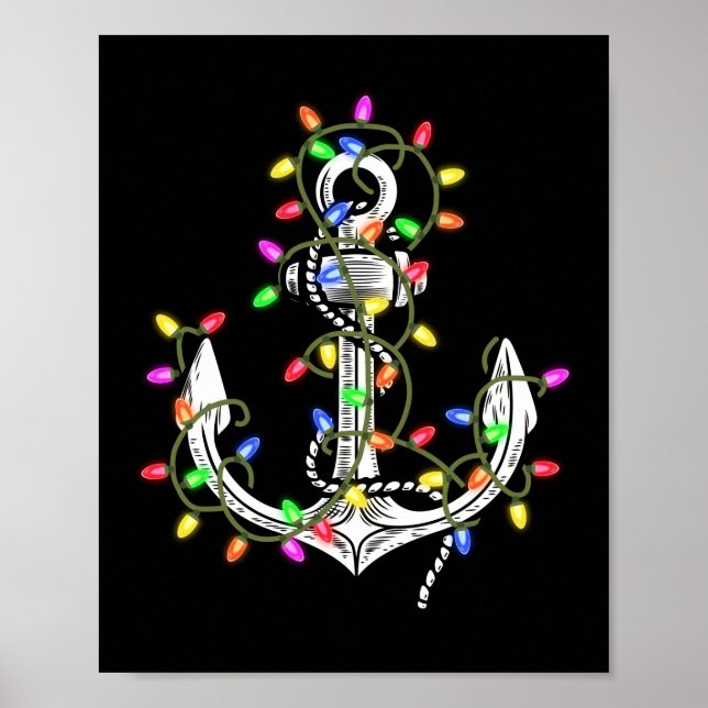 Christmas lights boating sailing cruise poster (Front)