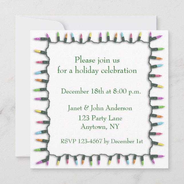 Christmas Lights Border Invitation (Front)