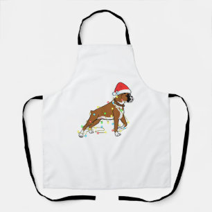 Christmas Lights Boxer Dog Lover Funny Gift Apron