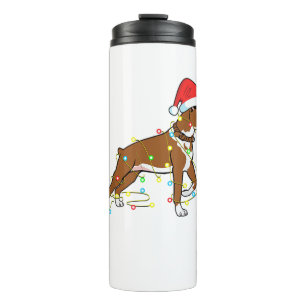 Christmas Lights Boxer Dog Lover Funny Gift Thermal Tumbler