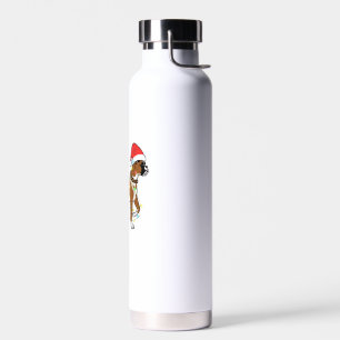 Christmas Lights Boxer Dog Lover Funny Gift Water Bottle
