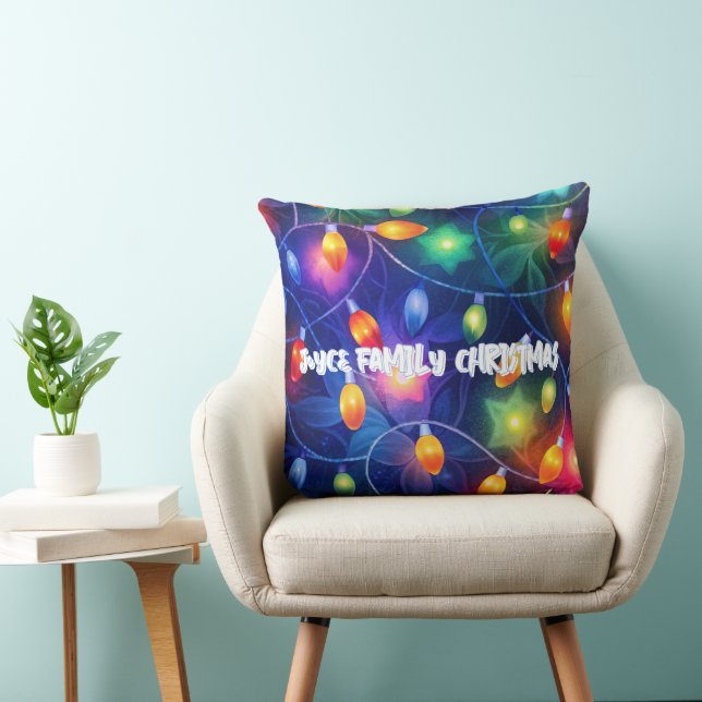Christmas Lights Bright Holiday Whimsical Merry Cushion (Chair)