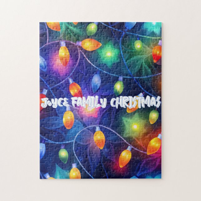 Christmas Lights Bright Holiday Whimsical Merry Jigsaw Puzzle (Vertical)