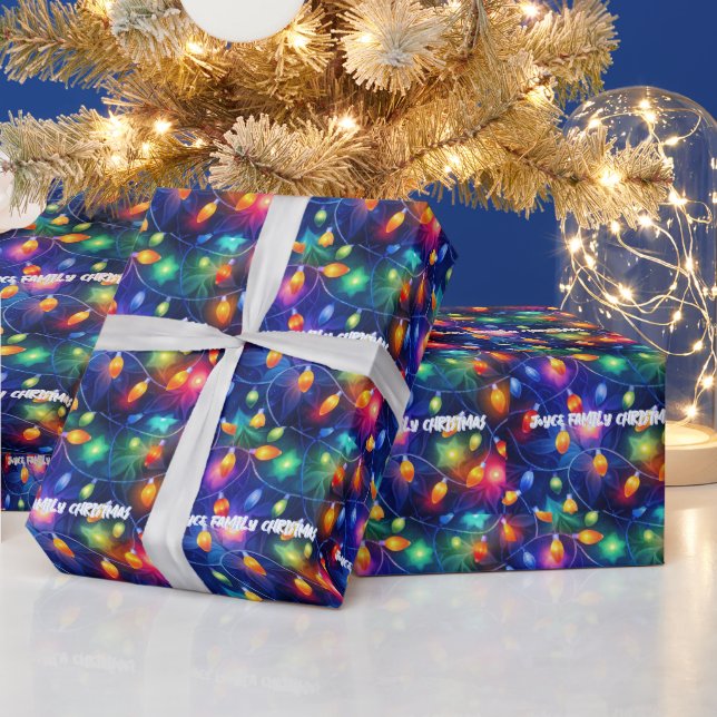 Christmas Lights Bright Holiday Whimsical Merry Wrapping Paper (Holidays)
