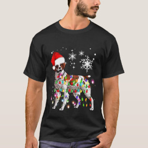 Christmas Lights Brittany Spaniel Dog T-Shirt