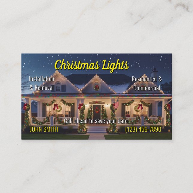 Christmas Lights Business Cards (Front)