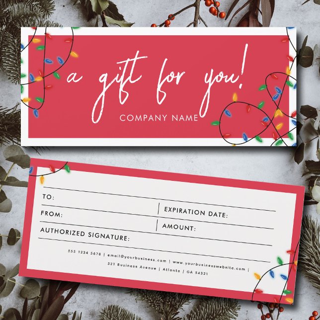 Christmas Lights Business Gift Certificate Voucher (Christmas Lights Business Gift Certificate Voucher)