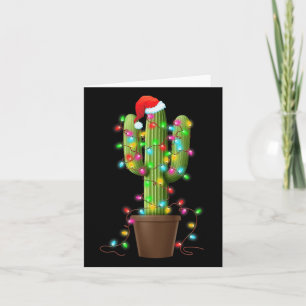 Christmas Lights Cactus Lover Funny Xmas Gifts For Card