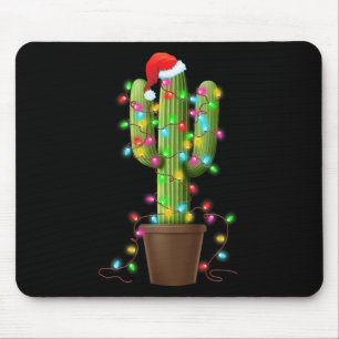 Christmas Lights Cactus Lover Funny Xmas Gifts For Mouse Pad