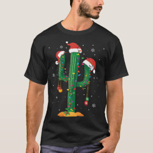 Christmas Lights Cactus Lover Funny Xmas Pajama Gi T-Shirt