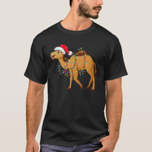 Christmas Lights Camel Wearing Xmas Hat Funny Came T-Shirt
