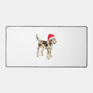 Christmas Lights Catahoula Leopard Dog Lover Funny Desk Mat