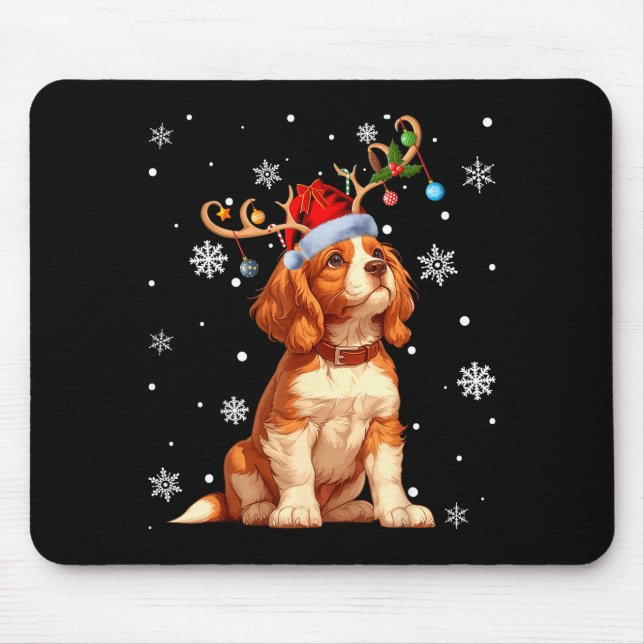 Christmas Lights Cavalier King Charles Spaniel Xma Mouse Pad (Front)