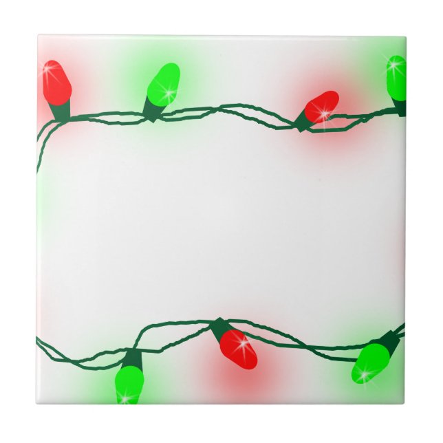 Christmas Lights Ceramic Tile (Front)