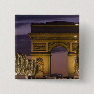 Christmas lights, Champs Elysees, Arc de 15 Cm Square Badge