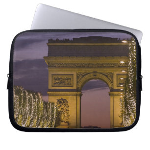 Christmas lights, Champs Elysees, Arc de Laptop Sleeve