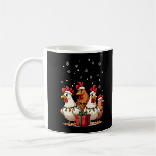 Christmas Lights Chicken Santa Funny Xmas Coffee Mug