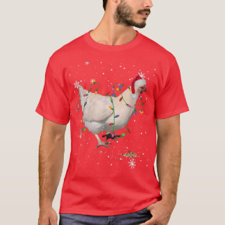 Christmas Lights Chicken Santa Funny Xmas Tree Chi T-Shirt
