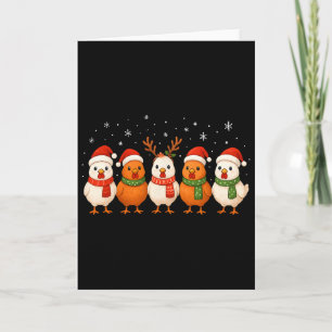 Christmas Lights Chicken Santa Kawaii Xmas Tree Ho Card