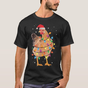Christmas Lights Chicken Santa Xmas Tree Chicken T-Shirt