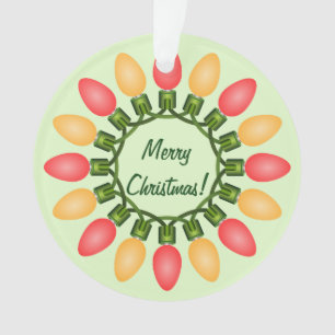 Christmas Lights Circle in Red and Orange Ornament