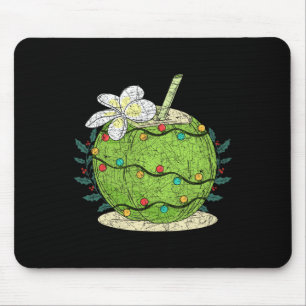 Christmas Lights Coconut Tropical Summer Christmas Mouse Pad