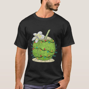 Christmas Lights Coconut Tropical Summer Christmas T-Shirt