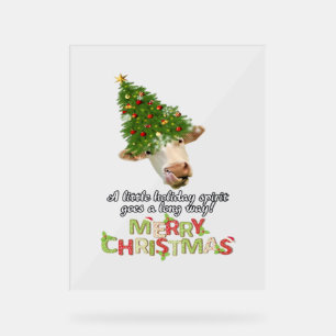 Christmas Lights Cow Lovers Classic T-Shirt Acrylic Sign