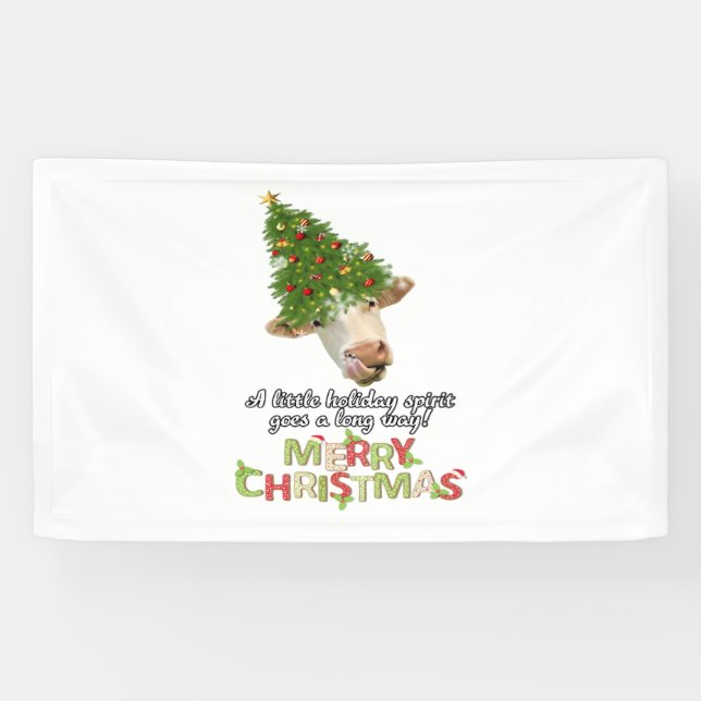 Christmas Lights Cow Lovers Classic T-Shirt Banner (Horizontal)
