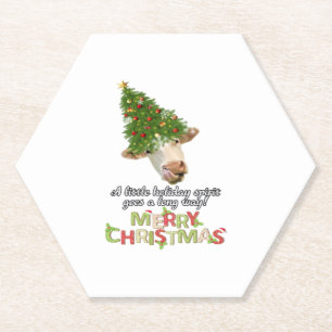 Christmas Lights Cow Lovers Classic T-Shirt Paper Coaster