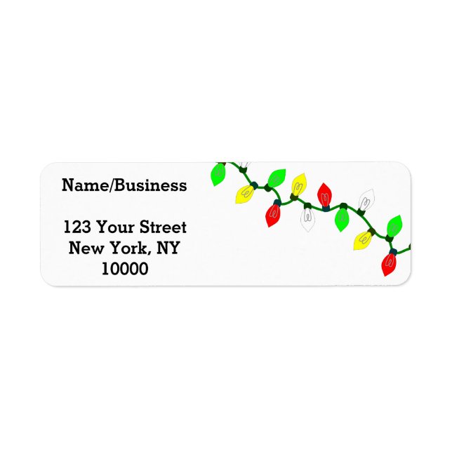 Christmas Lights Custom Return Address Label (Front)
