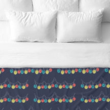 Christmas Lights Dark Blue Fleece Blanket