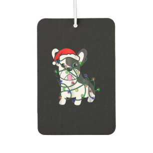 christmas lights decoration funny french bulldog car air freshener