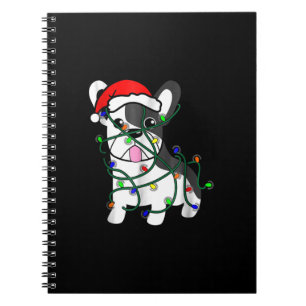 christmas lights decoration funny french bulldog notebook