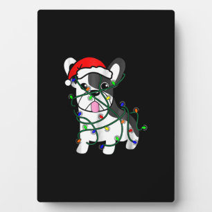 christmas lights decoration funny french bulldog plaque